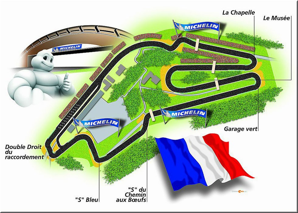 Tracé du circuit Bugatti présenté par Bibendum Michelin